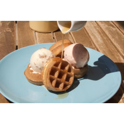 Waffles with ice cream